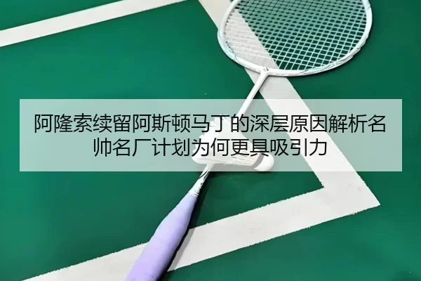 阿隆索续留阿斯顿马丁的深层原因解析名帅名厂计划为何更具吸引力